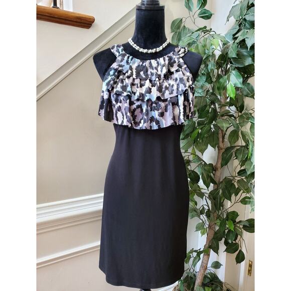 Enfocus Studio Dresses & Skirts - En Focus Studio Women's Black & White Round Neck Sleeveless Knee Length Dress 12